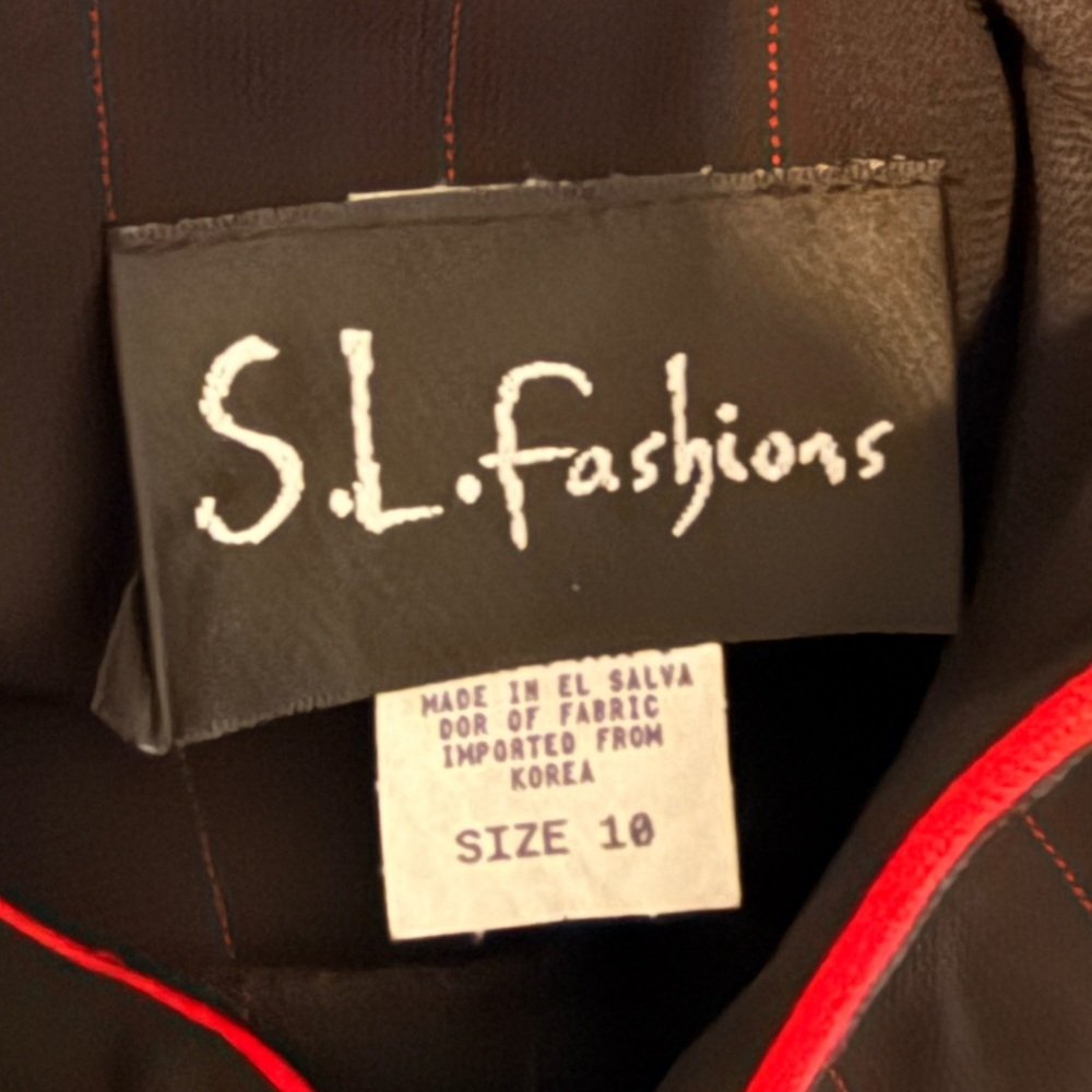 S.L. Fashions NWT Black Maxi Dress with Red Strips & Buttons Zip Back size 10 - Picture 11 of 14